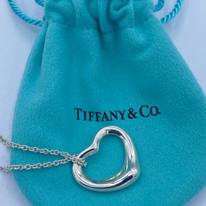 Tiffany & Co Elsa Peretti Small Open Heart Pendant Necklace - Etsy