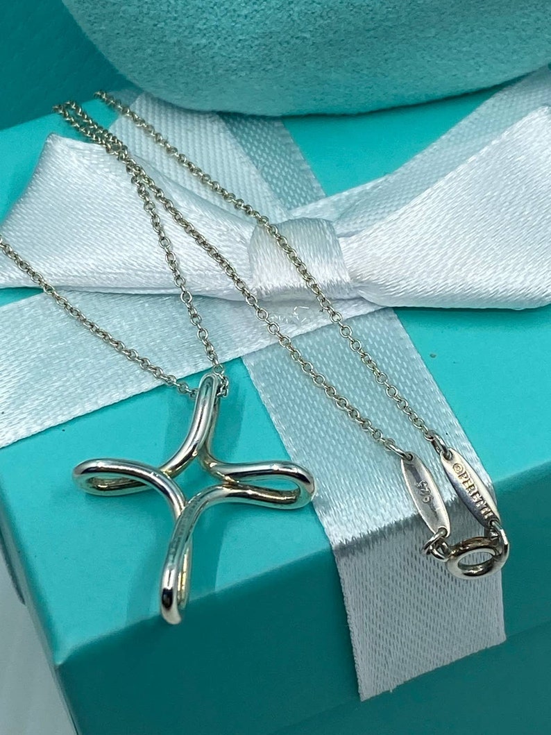 Tiffany & Co Elsa Peretti Infinity Cross Pendant Necklace Etsy