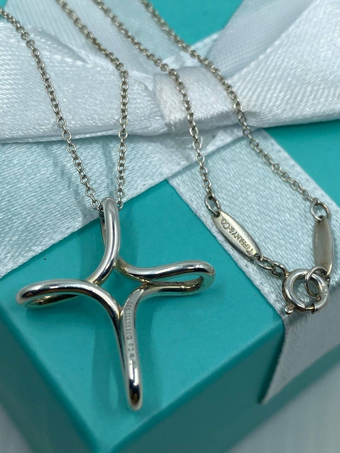 Tiffany & Co Elsa Peretti Infinity Cross Pendant Necklace Etsy