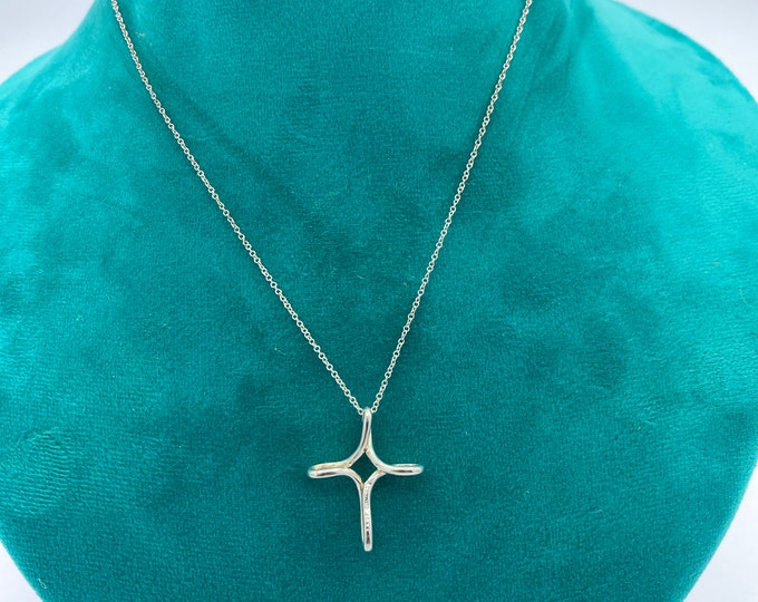 Tiffany & Co Elsa Peretti Infinity Cross Pendant Necklace Sterling