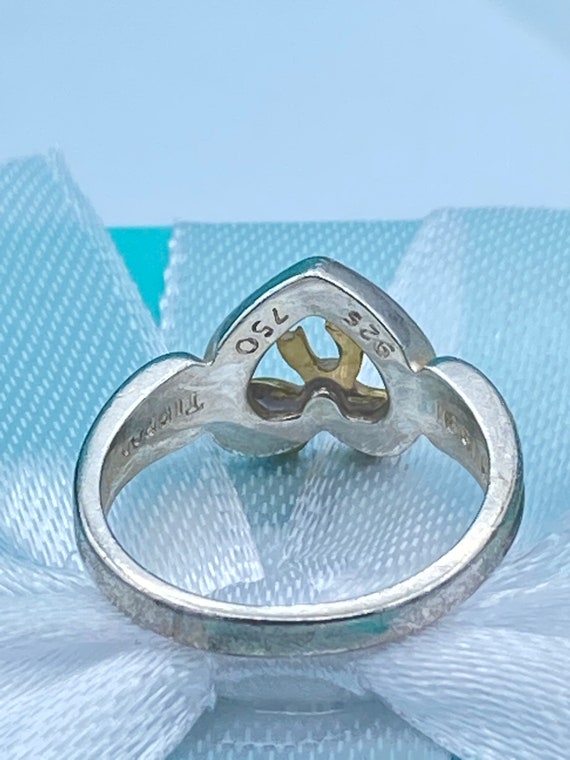 Tiffany & Co Heart Ribbon Bow Ring Size 4.5 - image 3
