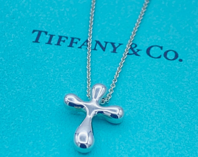 Silver cross necklace tiffany Outlet