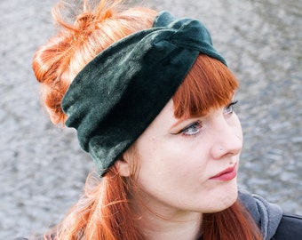 Verschiedene Farben - warmes Samtiges Stirnband Velvet / in Grün, rot, gelb, grau, rosa, lila, orange, beige, aqua /  Ohren wärmer Haarband