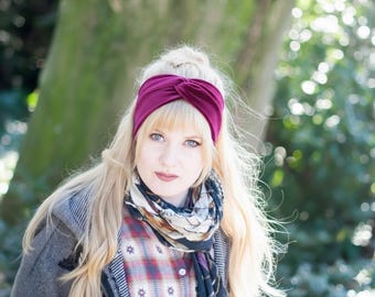 Burgund rotes Samt Haarband für Herbst + Winter, kuschelig warm, handgefertigt auf Maß, dunkelrot weich + bequem, Stirnband für warme Ohren