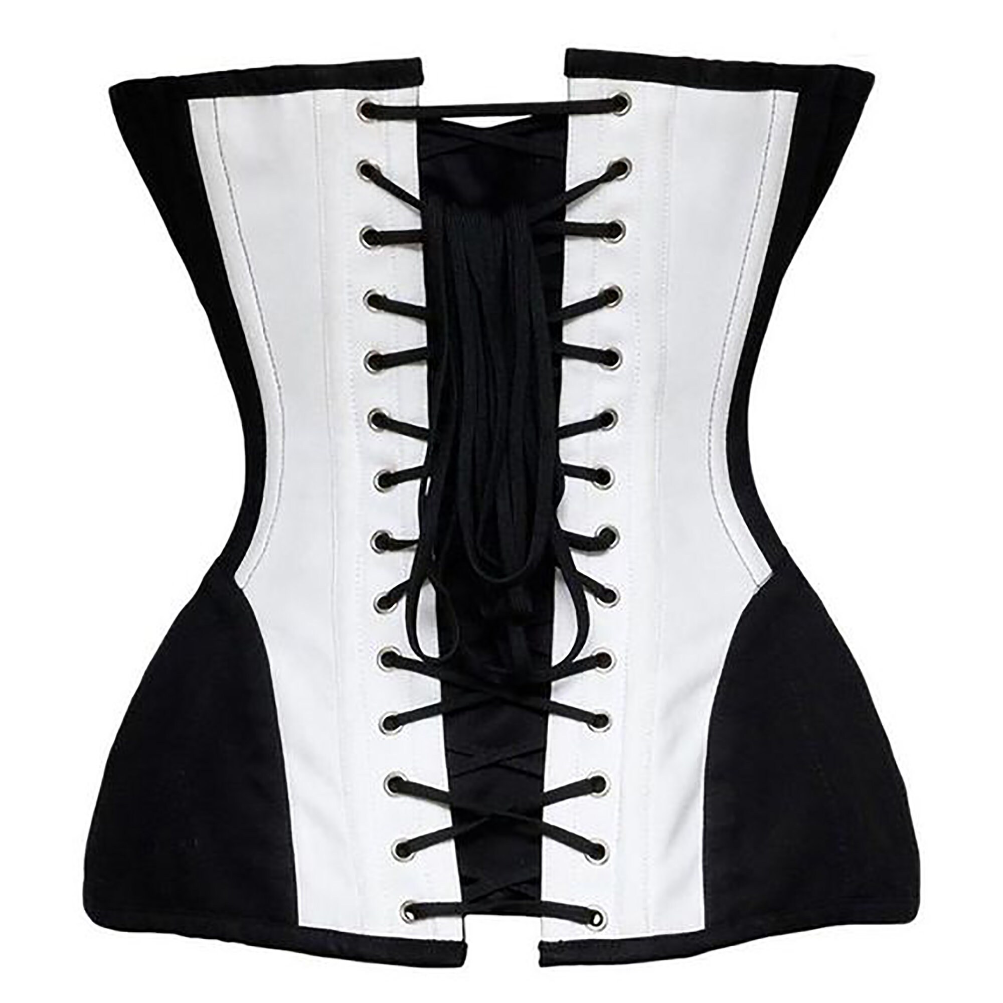 Black and white Satin Over bust Corset Etsy