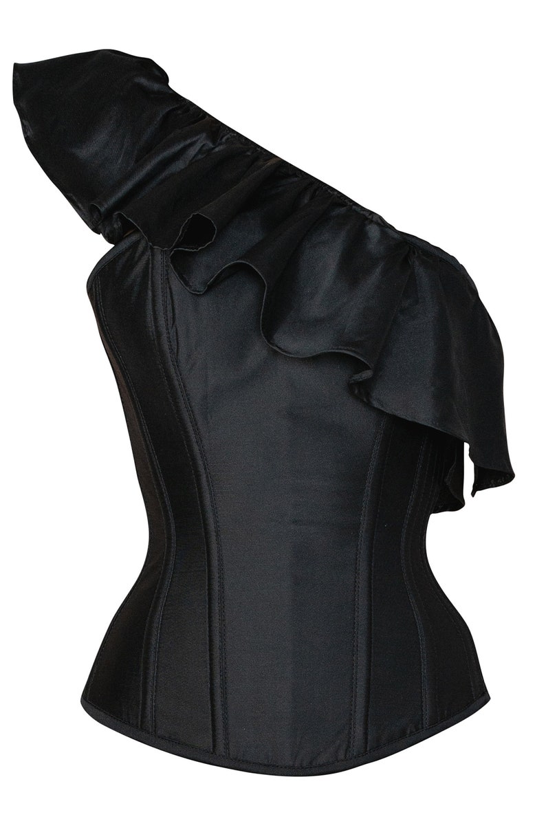 Black one side off shoulder corset