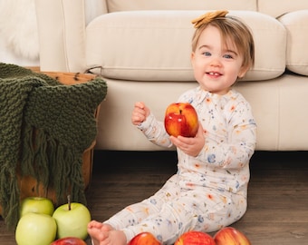 Wildflower Bamboo Baby Pajamas: Convertible Zipper Footie