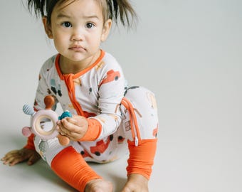 Bamboo Baby Pajamas: Tiny Farmer Convertible Zipper Footie