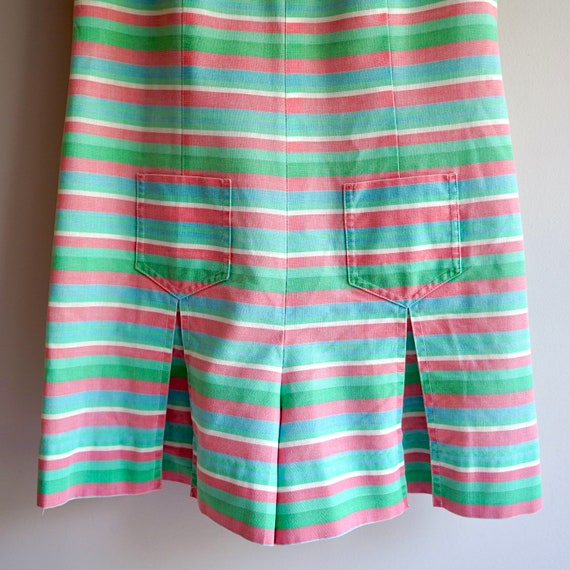 1960s sleeveless Mod cotton romper in stripes of … - image 4