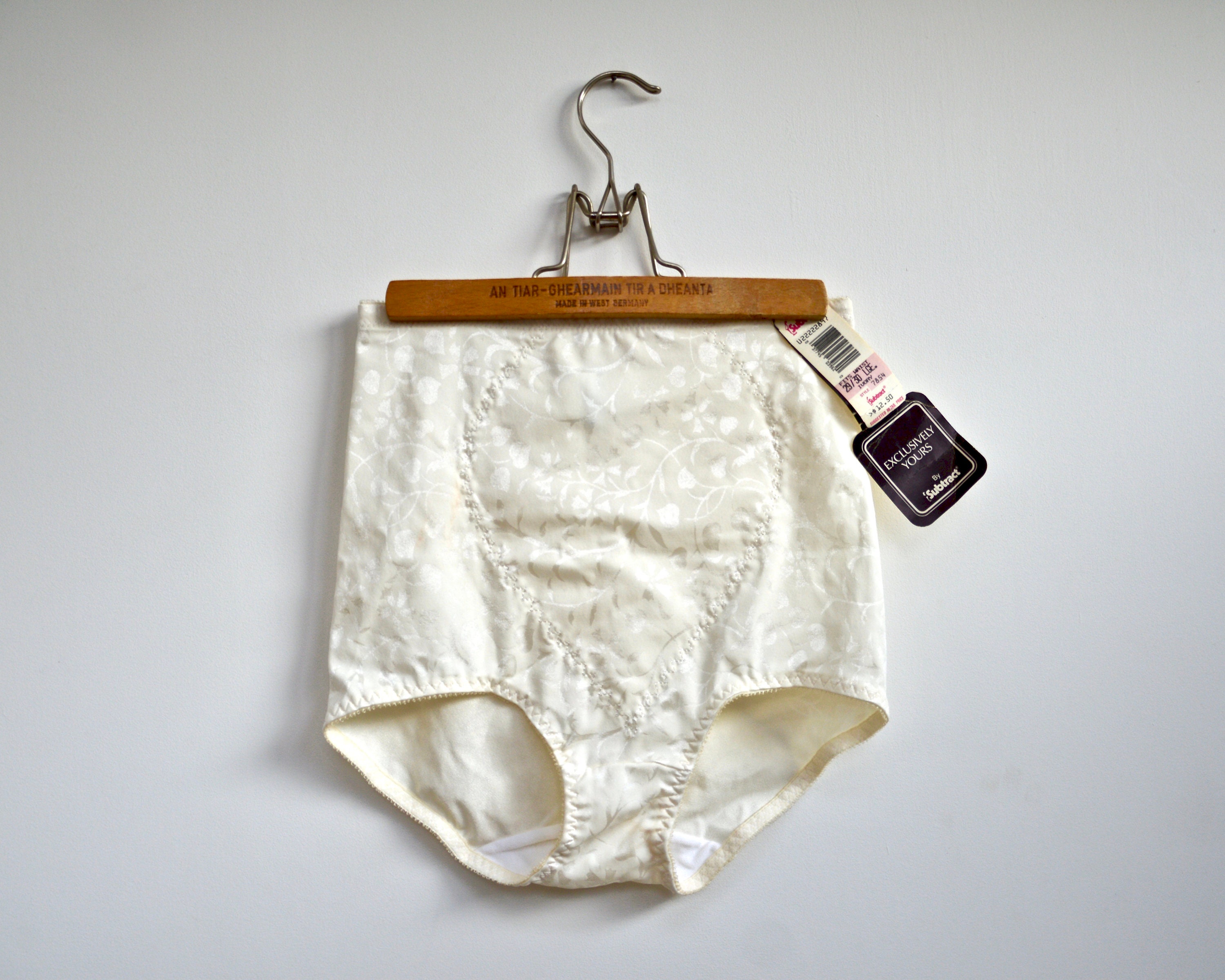 Vintage Crownette White Panty Girdle Size 48 or 9X Control Panel