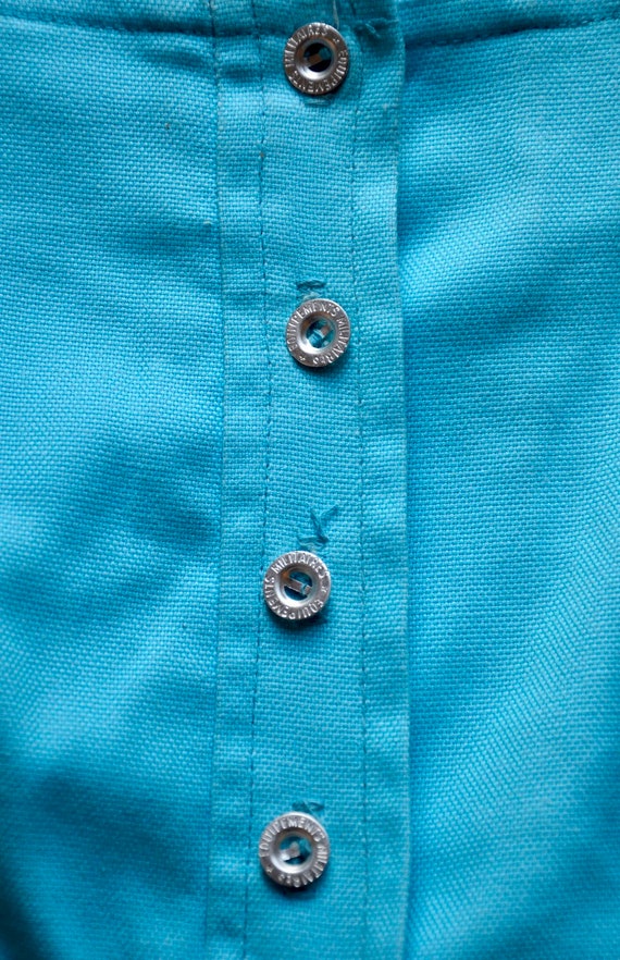 1960s Pale turquoise blue, cotton mini skirt styl… - image 6