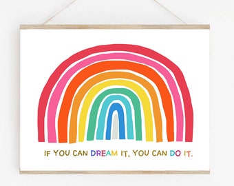 Rainbow Art Print: Colorful Kids Room Decor (Digital Download)
