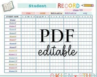 Attendance Sheet Printable Attendance Tracker Ideal for - Etsy