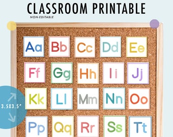 Impresión del alfabeto en acuarela: Decoración para el aula y la educación en casa (Descarga digital)