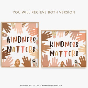 Kindness Matters, kid room wall decor, teacher wall sign, playroom decor, classroom art, diversity wall art, homeschool wall art, printable
