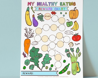 Eat Veggies Reward Chart: Good Behavior Tracker (Digital Download)