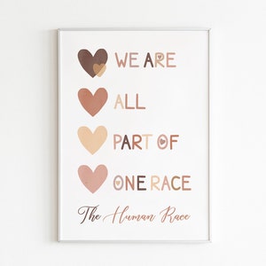 Hearts artwork for classroom, Inclusive art for teacher, Diversity Classroom poster, no racist poster, Accepting Welcoming Safe Space art
