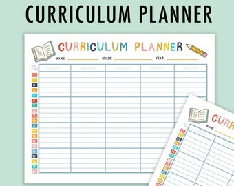 Printable, Curriculum Planner, homeschool planner, digital Teacher Log, Tracker, homeschool Plan Template, class schedule printable, teacher