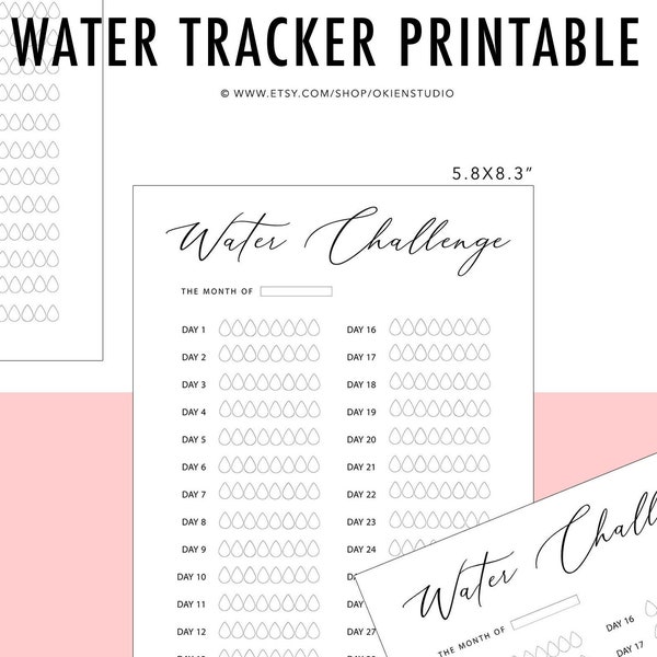 Water Drinking Tracker Planner Etsy Water Drinking Tracker Planner Etsy