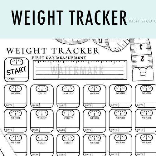 Weight Tracker Printable Weight Loss Tracker Goodnotes Etsy