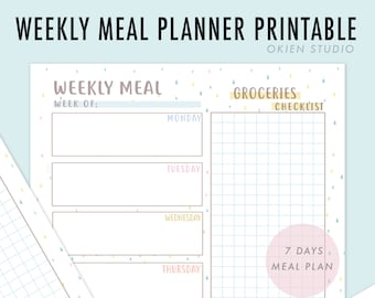 weekly meal planner printable, goodnotes planner, Basic Meal Prep, meal planner printable, meal planner printable weekly, grocery list plan
