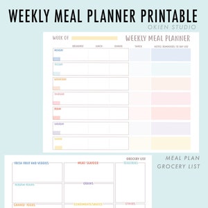 Weekly Meal Planner Printable Goodnotes Planner Meal Planner - Etsy