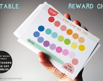 Colorful Reward Chart for Kids: Printable Chore Card (Digital Download)