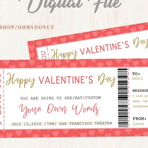 Gift certificate template printable, gift voucher template, Valentine&#39;s Day, Birthday Gift Certificate Template, Gift Card, digital download