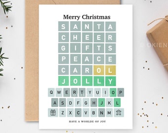 Wordle Christmas Card Printable: Funny Holiday Card (5x7in, Digital Download)