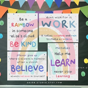 Classroom decoration, Teacher Welcome sign, bulletin board decor, school decor rainbow, classroom decor elementary, teacher decor bundle