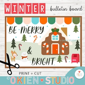 Winter Bulletin Board Kit: Gingerbread House Classroom Decor (Digital Download)