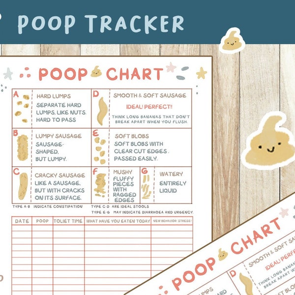 My Poop Tracker, Poop chart, Poop Tracker Printable Sheets, Bowel Movement Journal Planner, Stool Diary Log, Bathroom log, poop printable