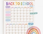 Back to School Calendar: August-September Pastel Planner, ANY year(Digital Download)