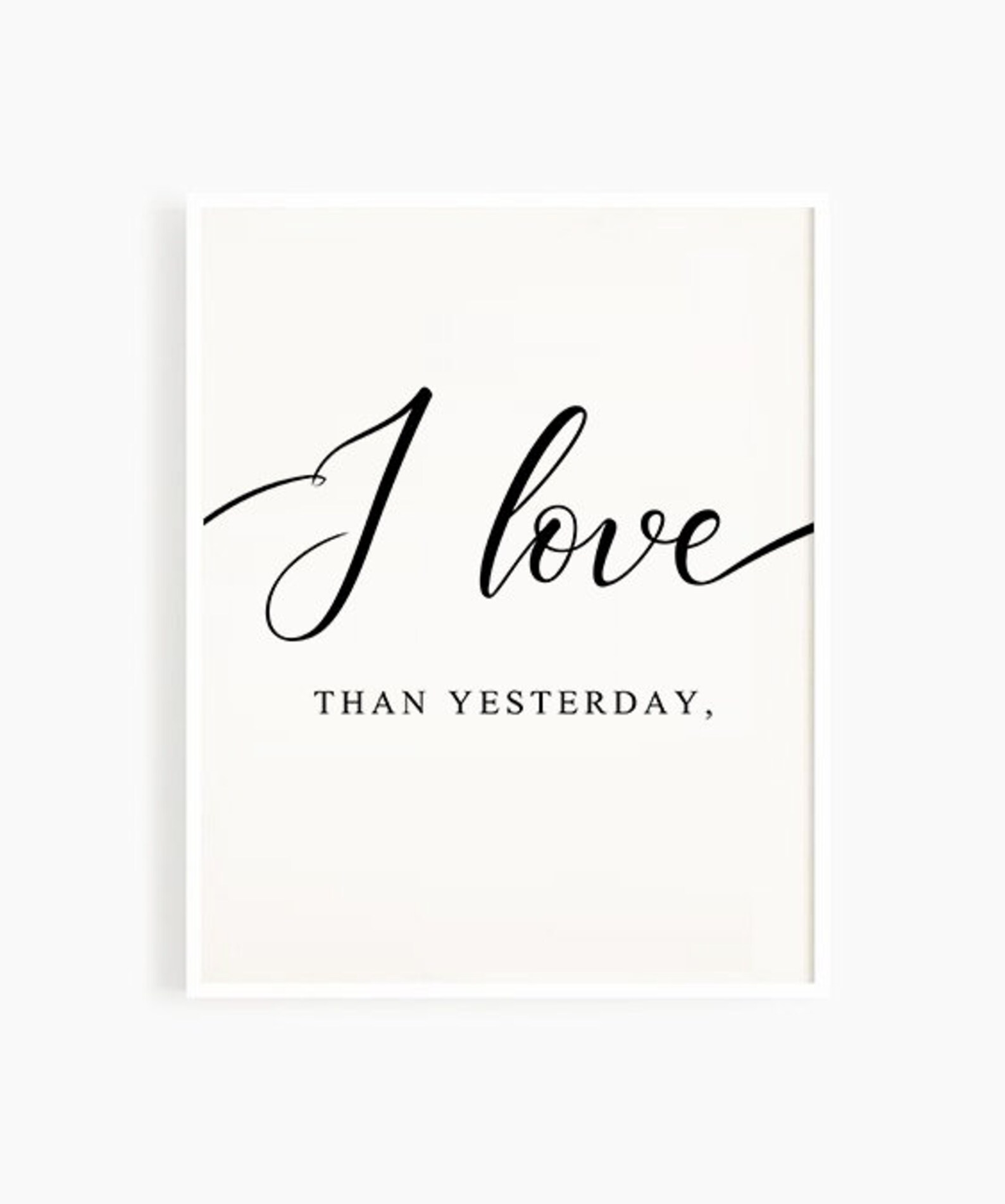 I Love You More Minimalist Wall Art Living Room I Love You Etsy