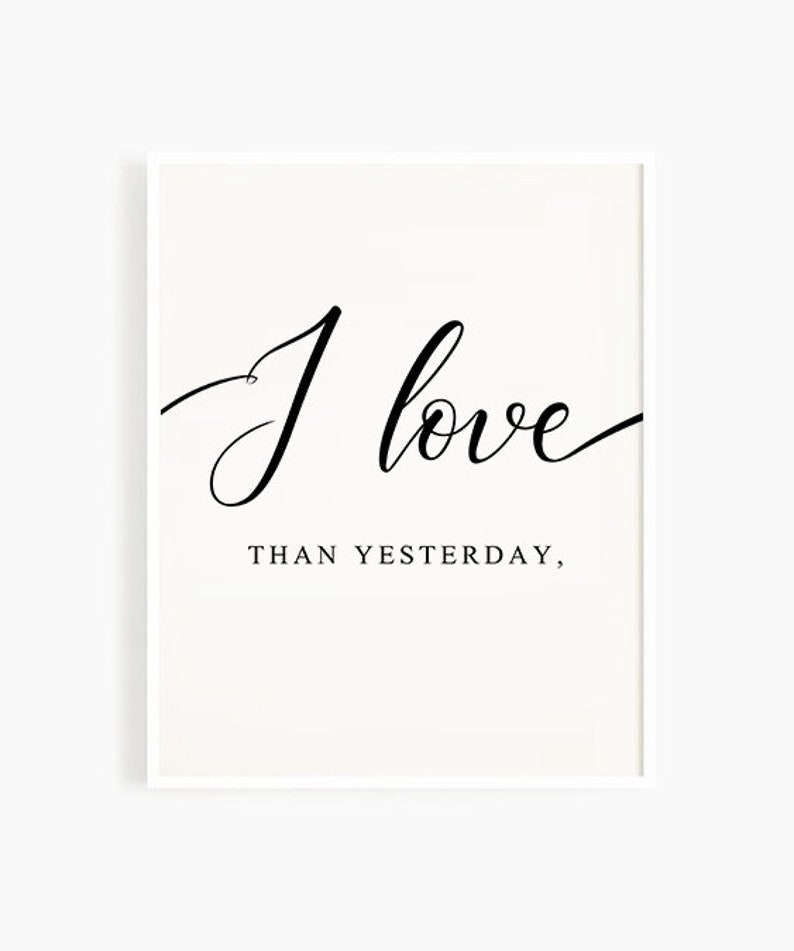 I Love You More Minimalist Wall Art Living Room I Love You Etsy