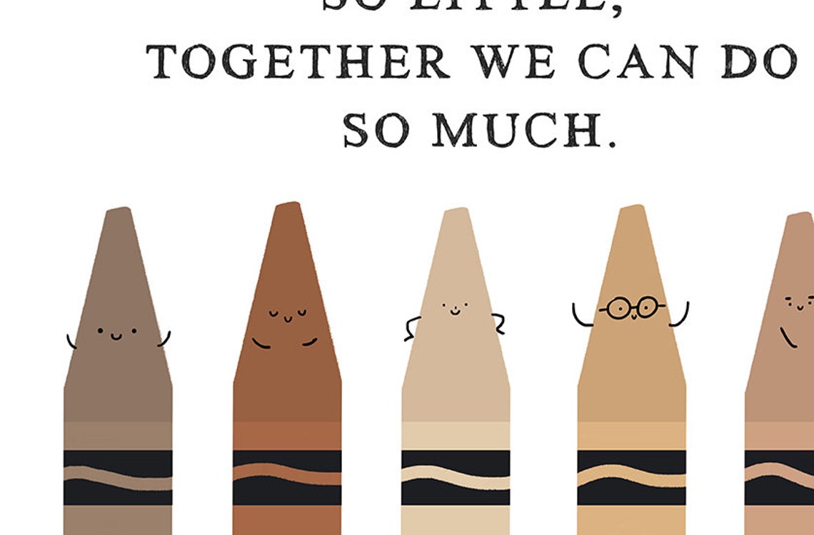 Classroom Poster Cute Diversity Crayons Crayon Alone We Can Etsy