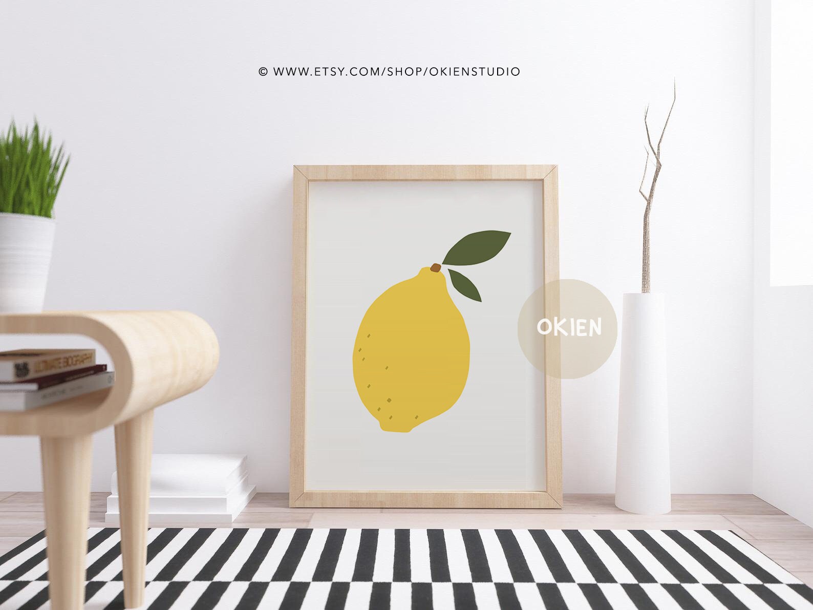 Summer Fruit Wall Art Modern Fruit Art Papaya Art Lemon Etsy