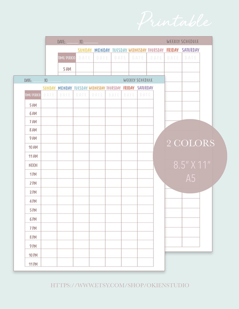 weekly-calendar-printable-time-slot-5am-through-11pm-weekly-etsy