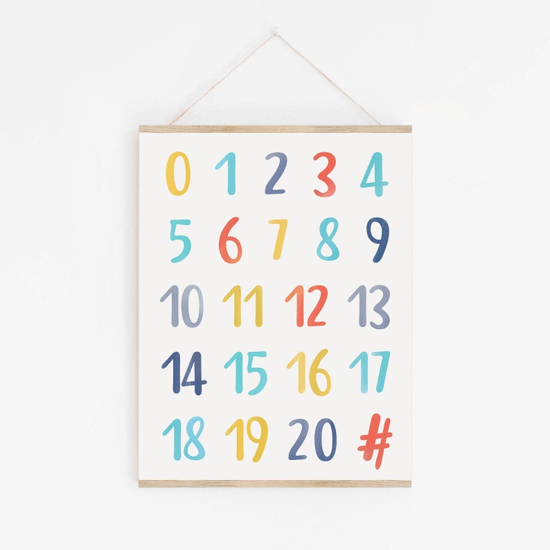 alphabet poster number chart 1 20 montessori printable etsy
