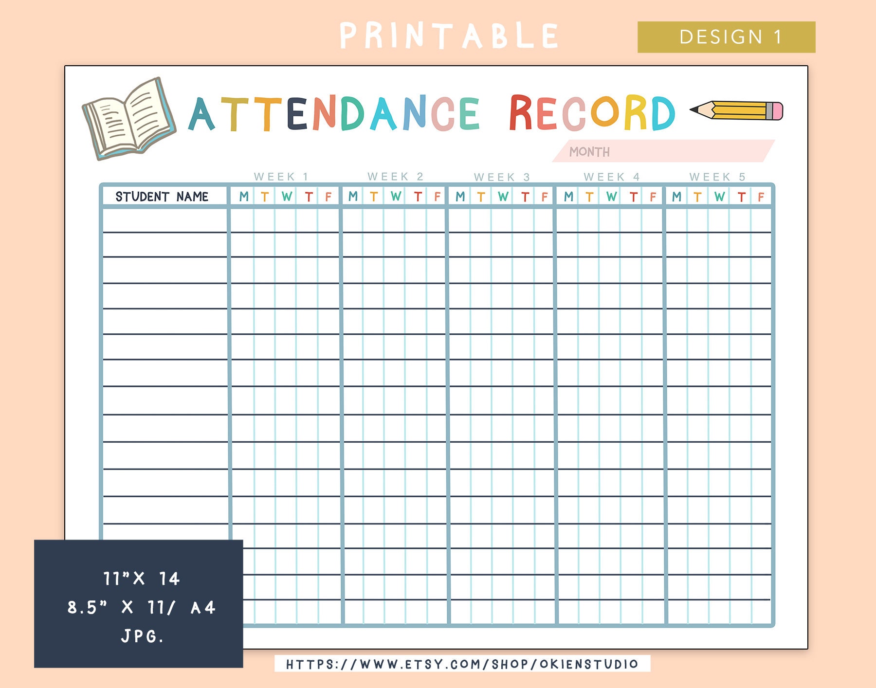 Free Printable Attendance Sheet Template For Teachers