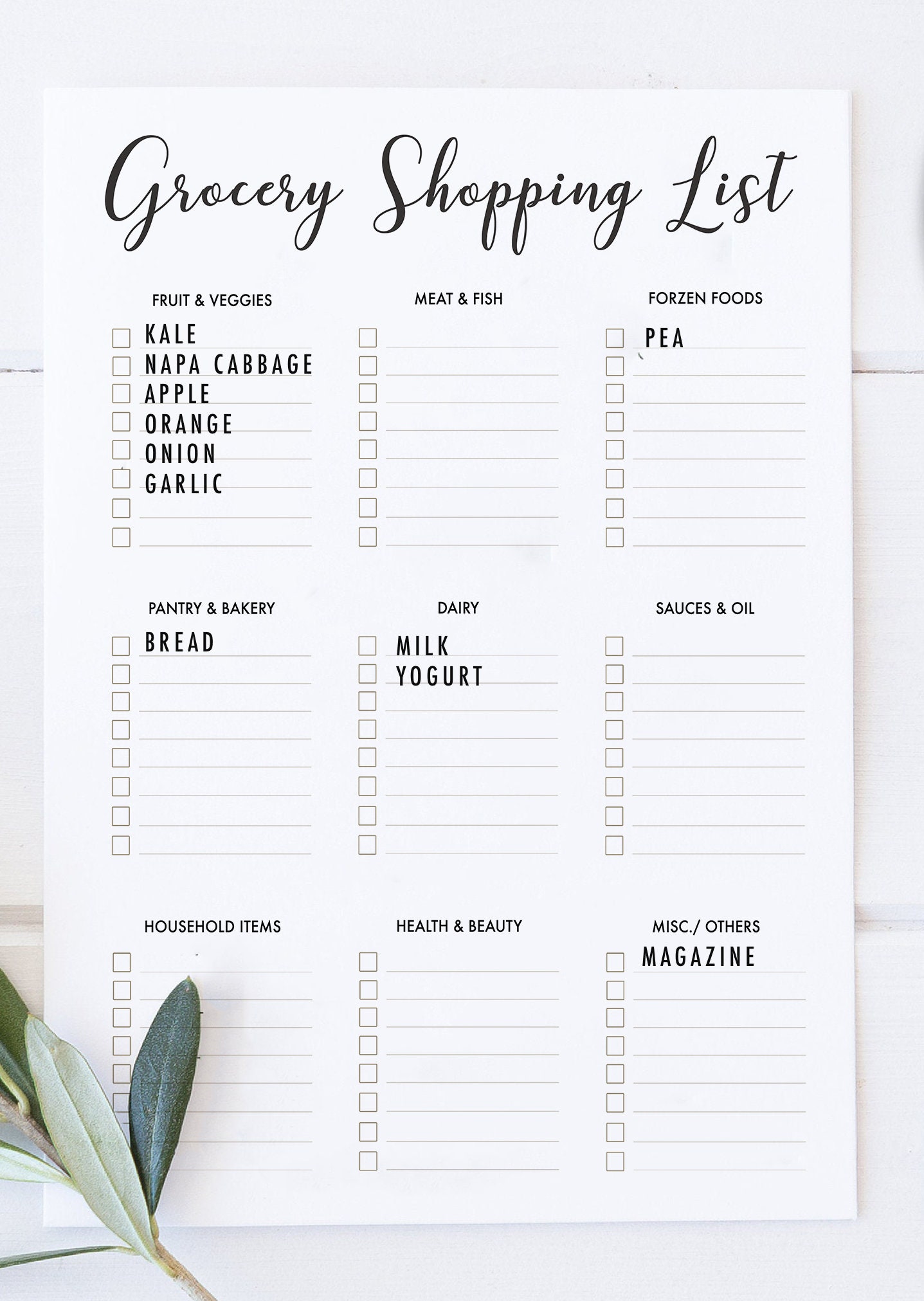 grocery shopping list kitchen pad printable meal prep food etsy