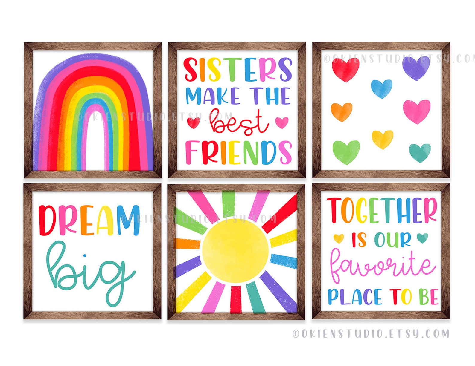 Sisters Room Decor Girl Room Wall Art Girls Playroom Art Etsy