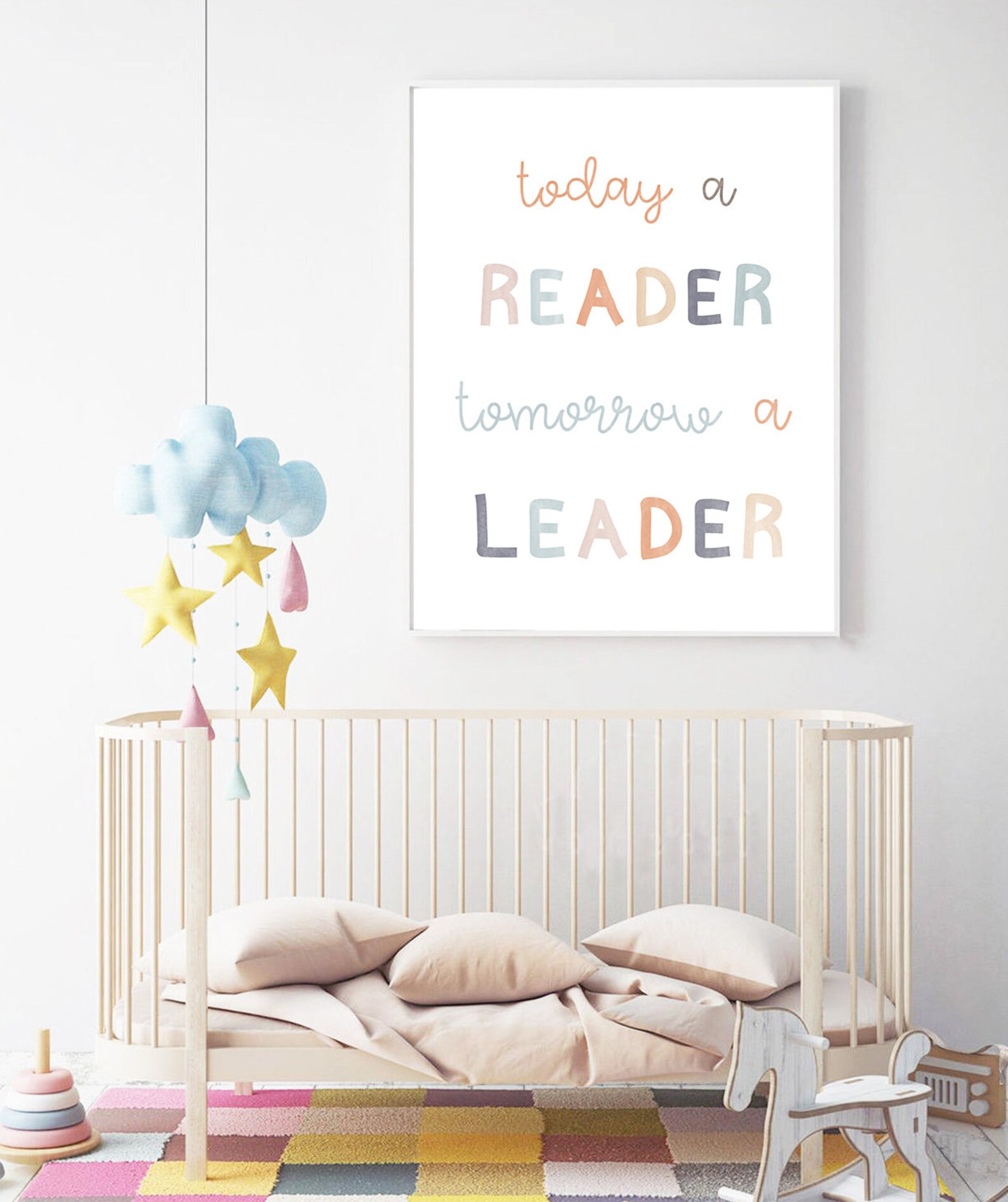 Set of 3 Rainbow Reading Corner Sign Watercolor Girl Room Etsy Hong Kong