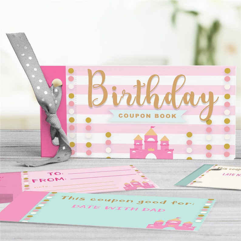 Printable Princess Birthday Coupon Book Awesome Kid Coupons Etsy