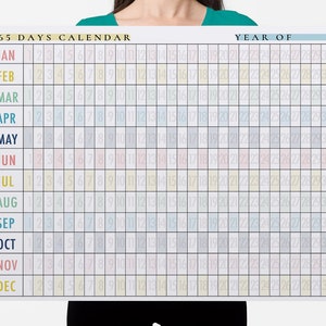Giant 365-Day Wall Calendar: Yearly Habit Tracker (Digital Download)