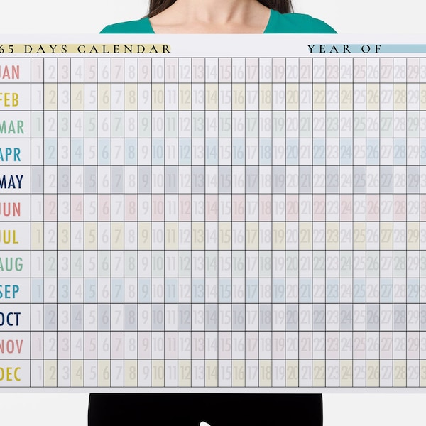 365 Day Wall Calendar Etsy