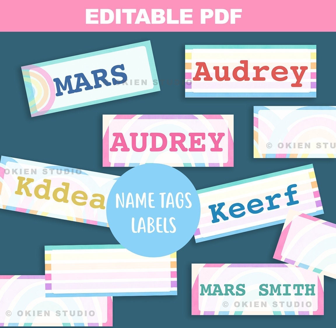Editable Name Tags & Labels Editable Classroom Resource Etsy