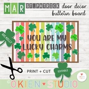 St Patricks Day Classroom Door Decor: Lucky Charms Bulletin Board (Digital Download)