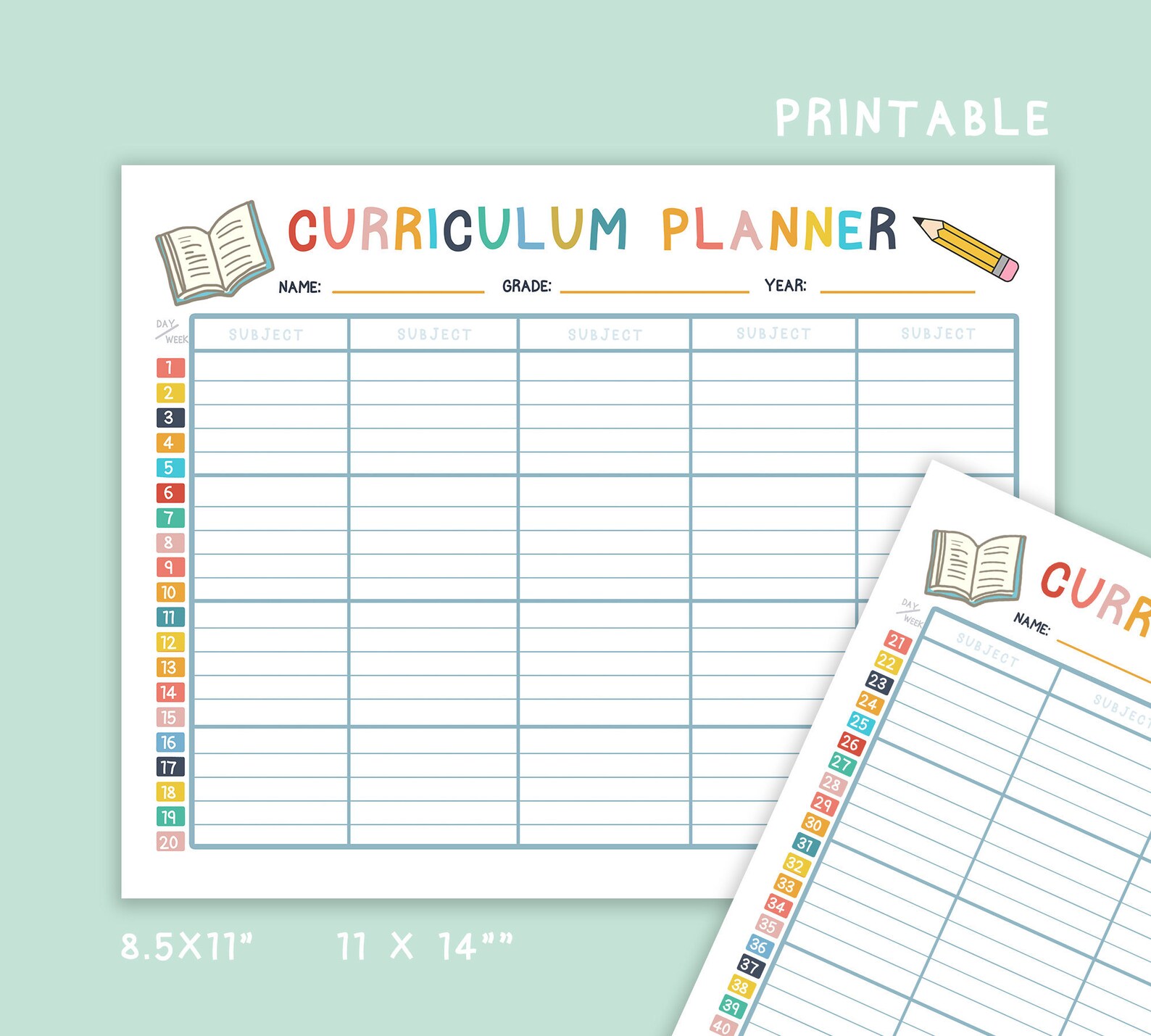 Printable Curriculum Planner Homeschool Planner Digital - Etsy