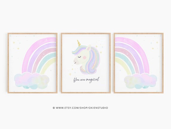 Unicorn wall decor unicorn room decor for girls unicorn | Etsy